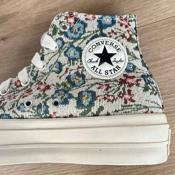 ✨Converse Chuck Taylor Lift Platform 8 Women Shoes Floral Tapestry Green A11992C - Picture 9 of 11